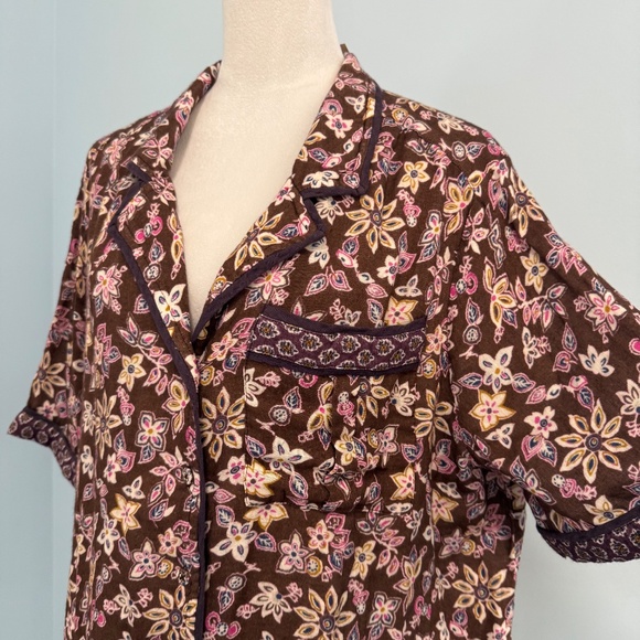 Sundance Abstract Gardens Pajamas Top Size XL - Picture 2 of 7